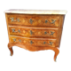 Chest of drawers old marquetry marble top Louis XV style