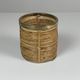 Set of 5 rattan pencil reed and brass plant holder baskets, Italy 1970s