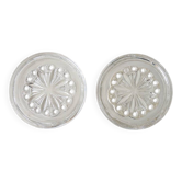 2 Antique Baccarat Crystal Bottle Coasters