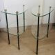 2 petites tables d’appoint en verre et Bakélite écrous dorés 1960
