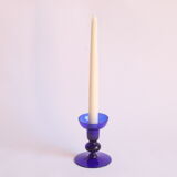 Cobalt blue scandinavian style candle stick, 1960s.