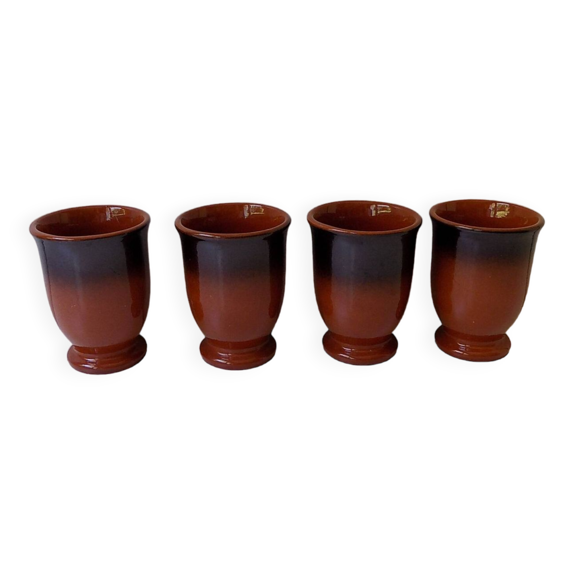 4 tasses en grès (10cm) vintage