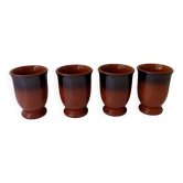 4 vintage stoneware cups (10cm)