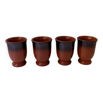 4 vintage stoneware cups (10cm)