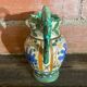 Antique Style Monaco Perugia Ceramic Pitcher with Multicolored Bird Decoration