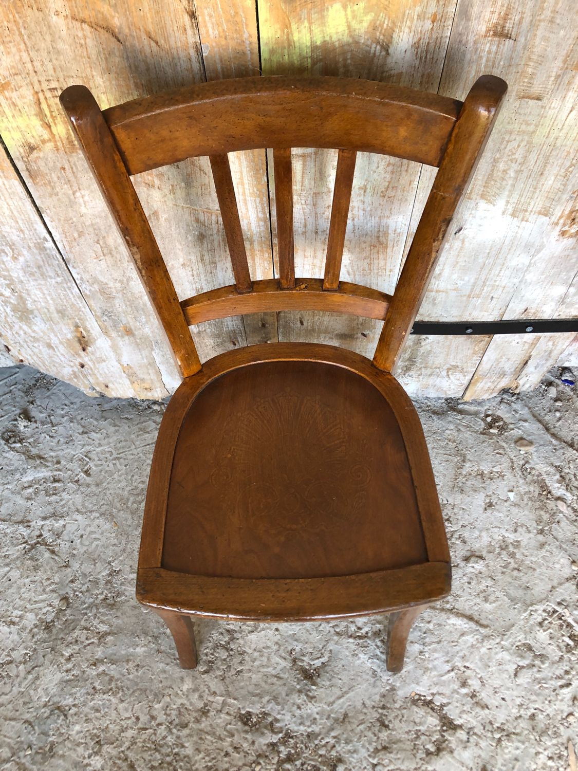Chair bistrot luterma wood drawing sitting 70s vintage #a197