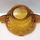Art Deco Amber Blown Glass Bowl or Centerpiece by Brockwitz, Germany