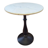Gueridon bistro base cast iron marble top