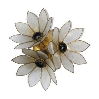 Sconce or cap brass gilded mother-of-pearl flowers