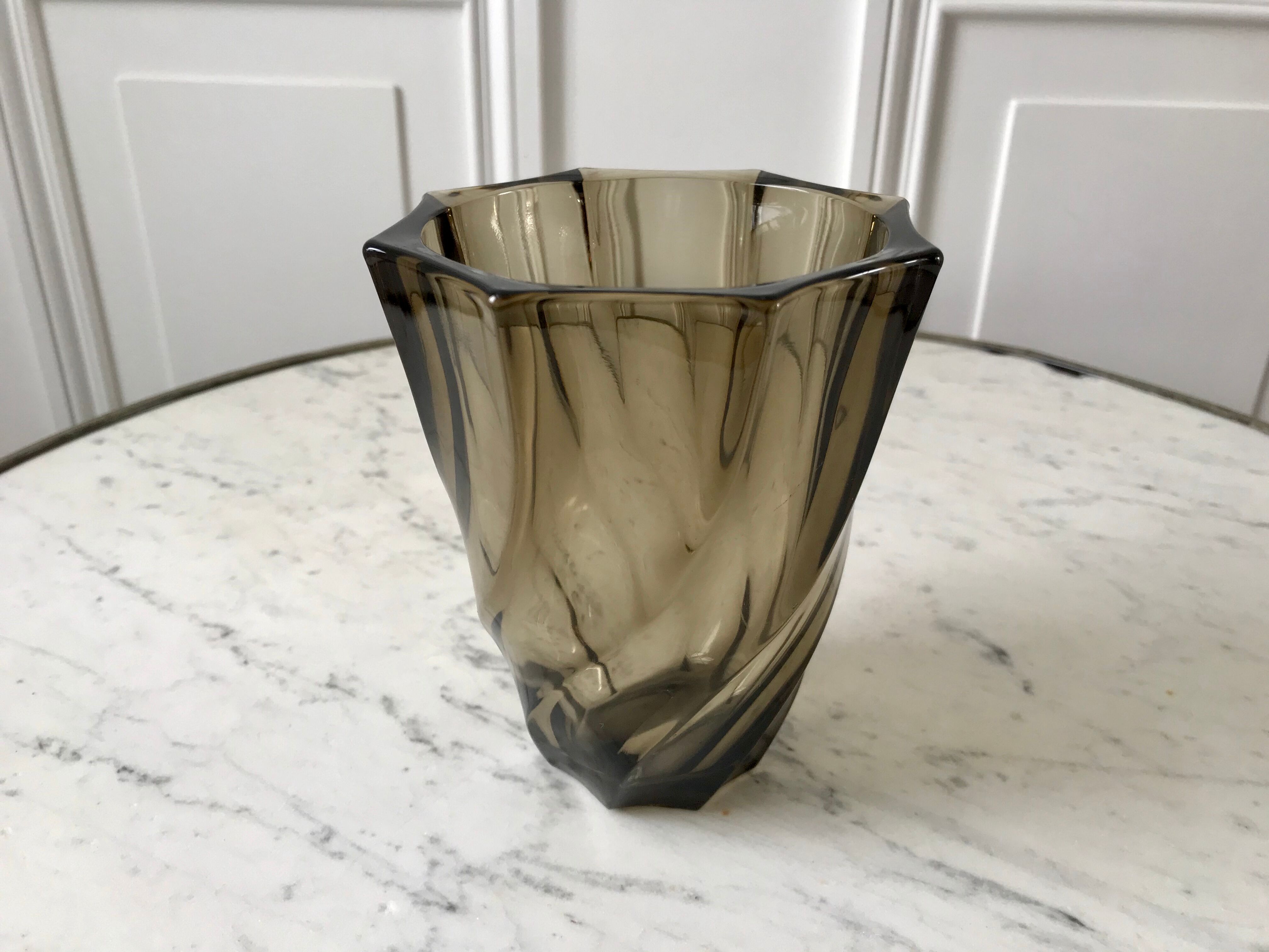Smoked glass vase 70s