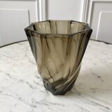 Smoked glass vase 70s