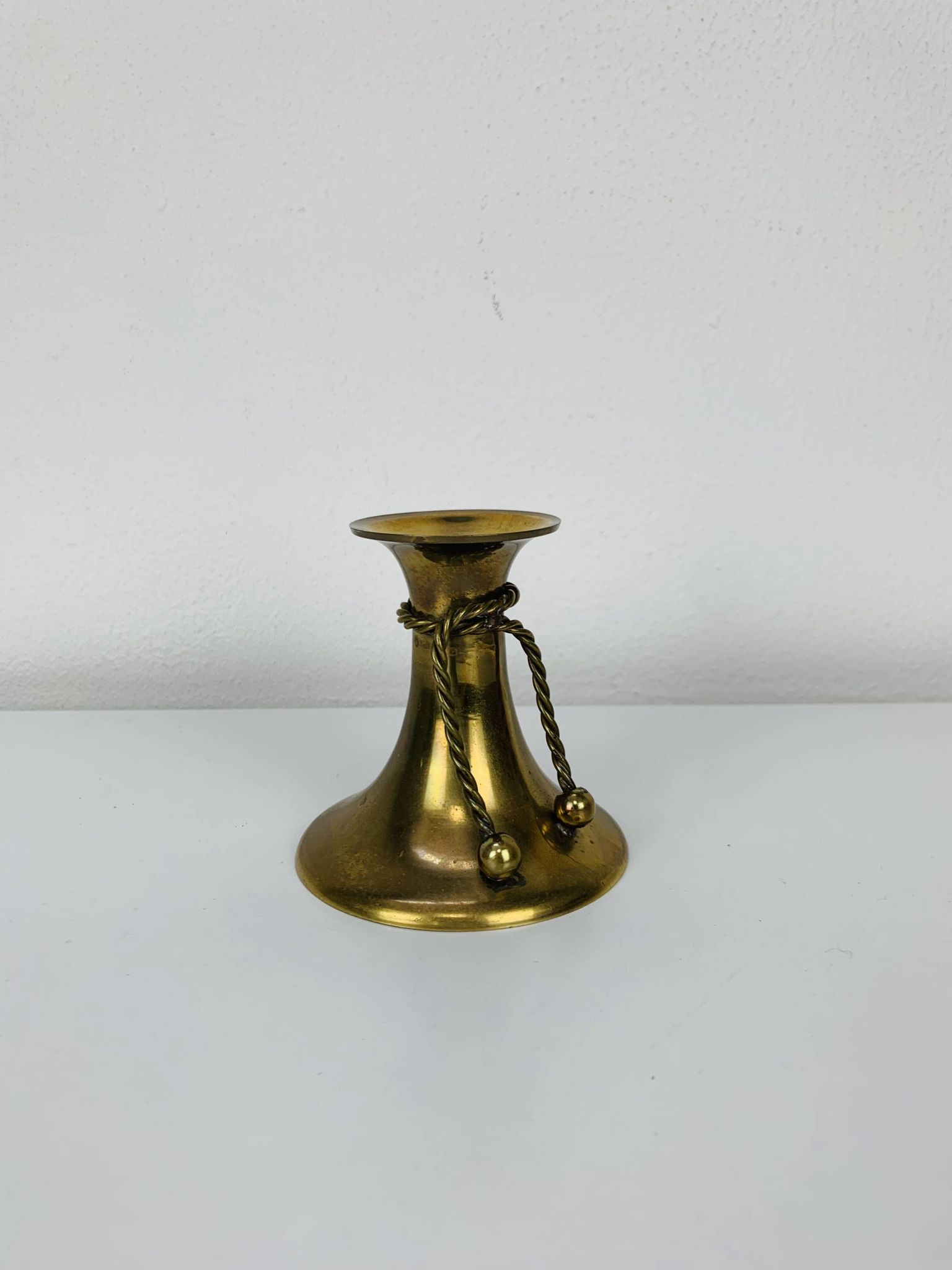 Bougeoir noeud laiton doré vintage