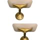 Brass Satinated Glass Sconces, 1980s, Set of 2
