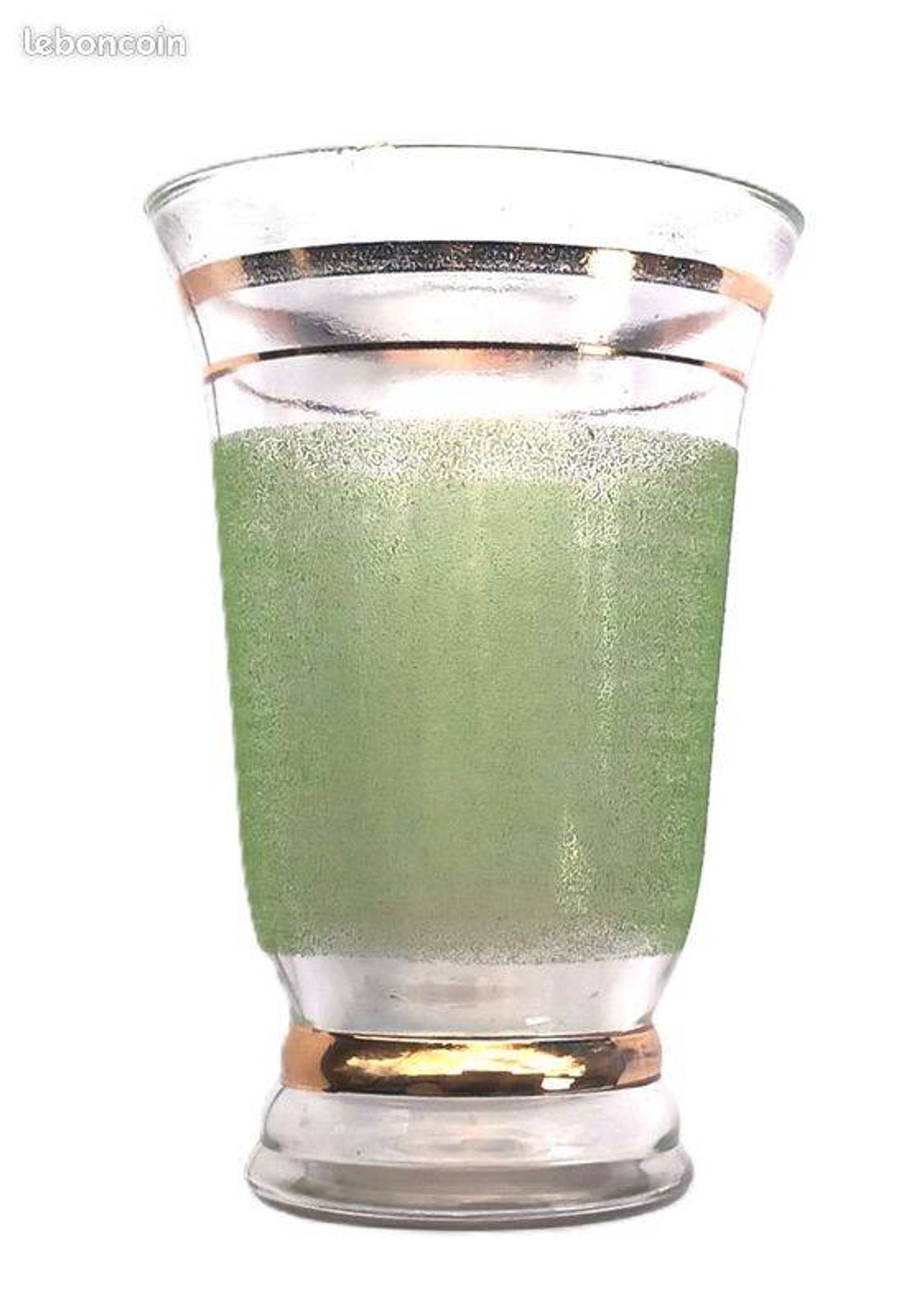 Frosted green textured glass vase 1950s