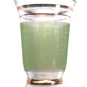 Frosted green textured glass vase 1950s