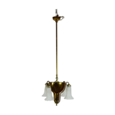 Suspension laiton et verre art déco
