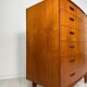 1960s Vintage Danish Teak Bow Front Chest of Drawers