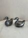 Pair of vintage decorative boxes in silver-plated metal, duck-shaped, has