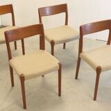 Ensemble de 4 chaises de salle à manger danoises en teck "Borup".