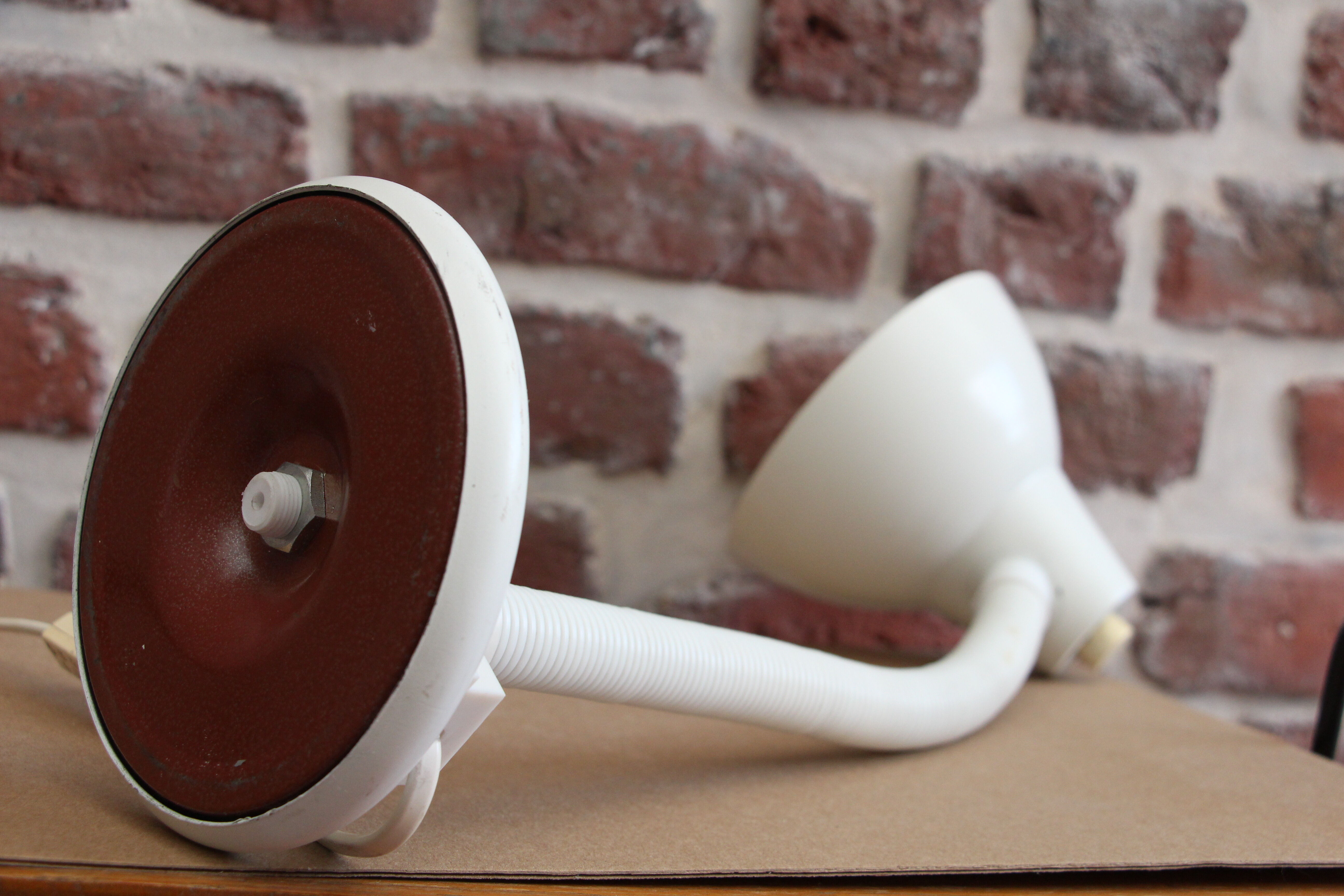 White aluminor desk lamp 80's