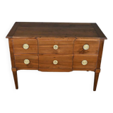 Sauteuse chest of drawers in walnut, Louis XVI period – Late 18th century