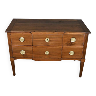 Commode Sauteuse en Noyer, époque Louis XVI – Fin XVIIIe