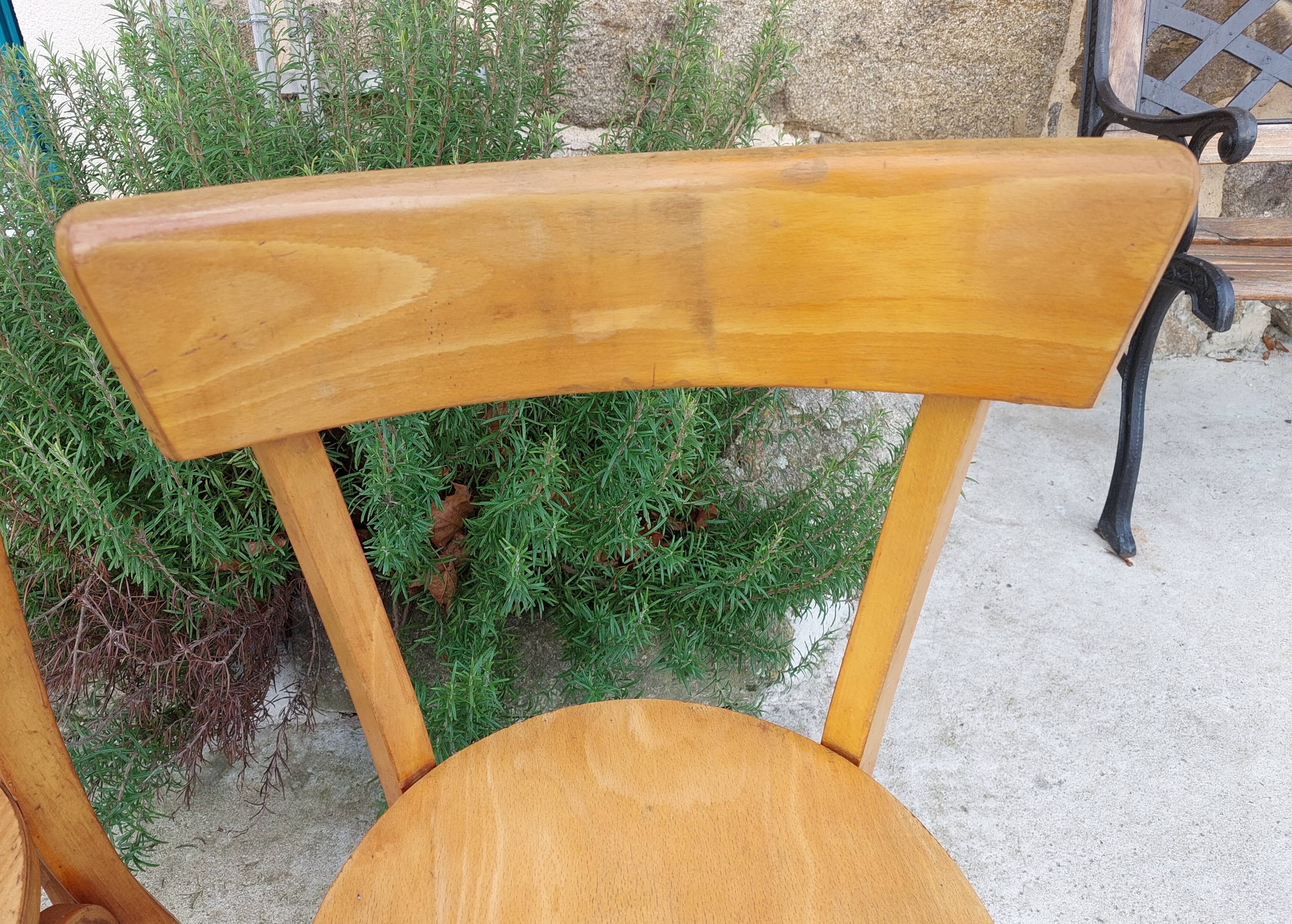 2 wooden bistro chairs, Baumann style