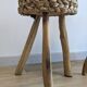 Pair of brutalist tripod stools attributed to Audoux & Minet.