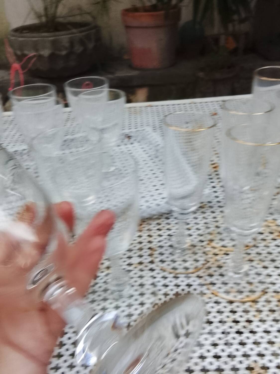 Set of 27 Saint Louis crystal glasses