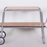 Bauhaus Style drinks trolley made in 1930s Czechia, designed by Halabala