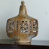 Vintage signed lamp base, openwork ceramic.