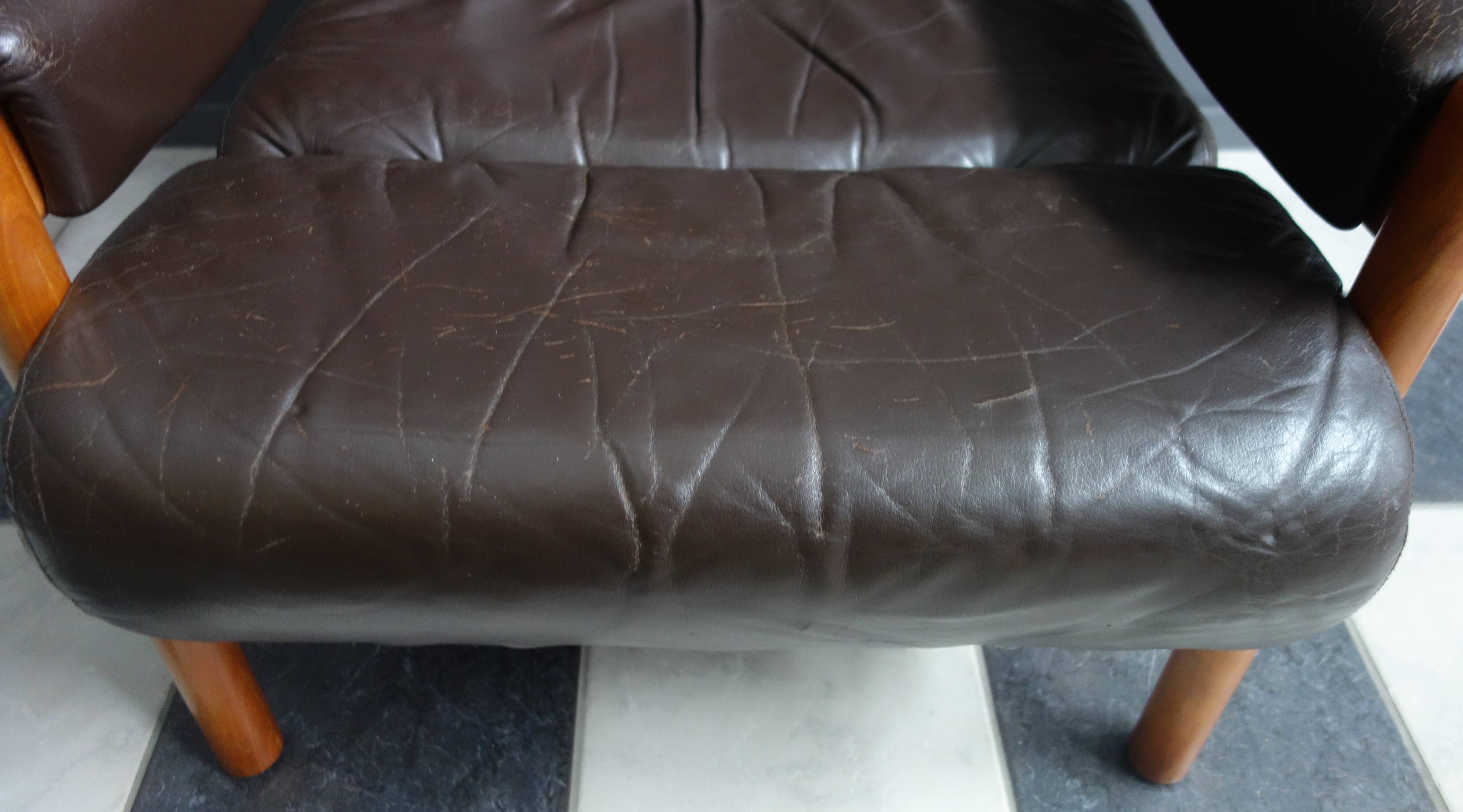 Brown Leather armchair 1970s