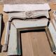 Louis XV style fireplace in veined white Carrara marble and XI ceramics.