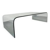 Modern Italian glass waterfall side table attr  Fiam, 1980s