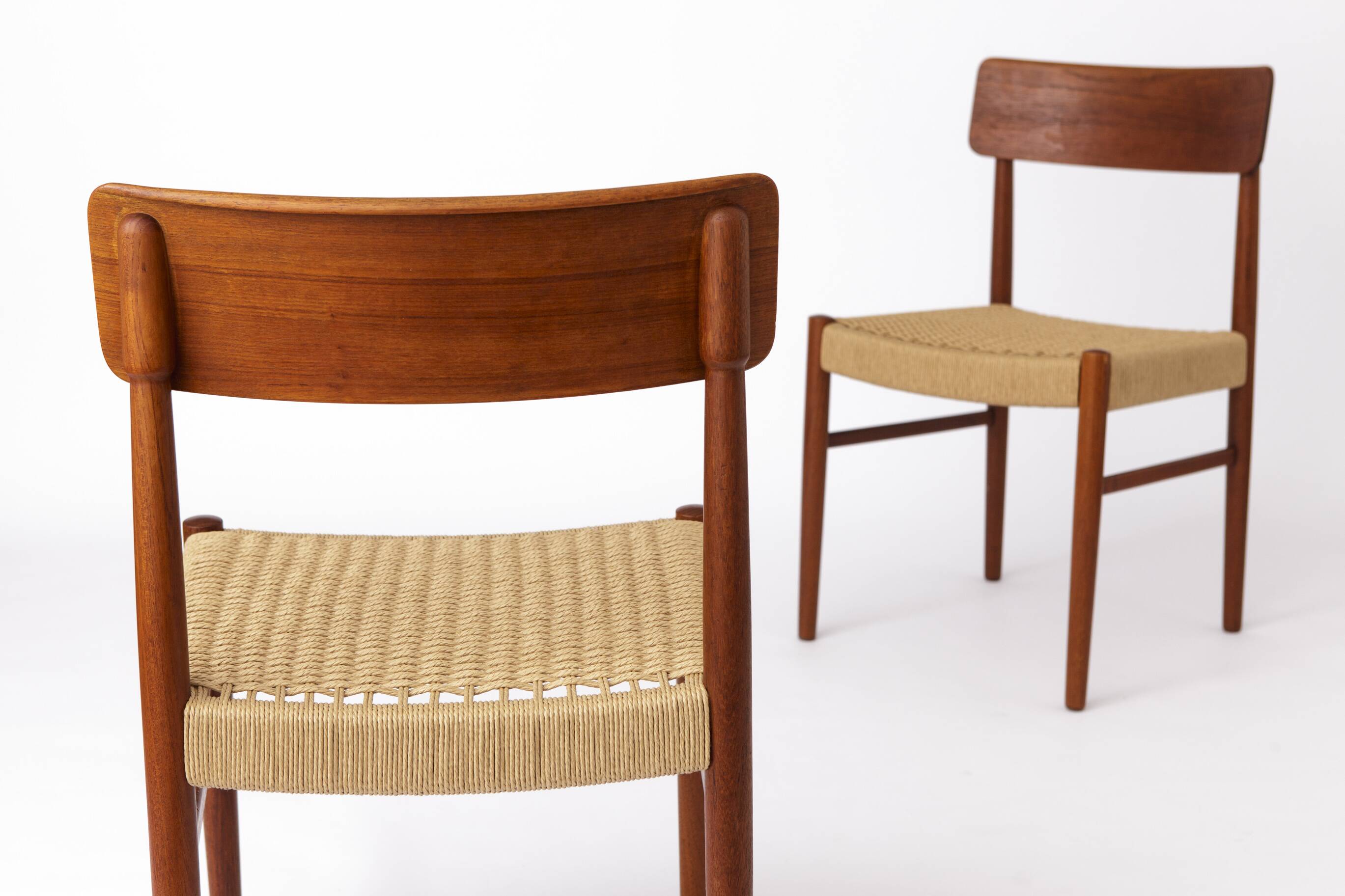 2 Dining Chairs 1960s - Danish, Teak, Papercord seats