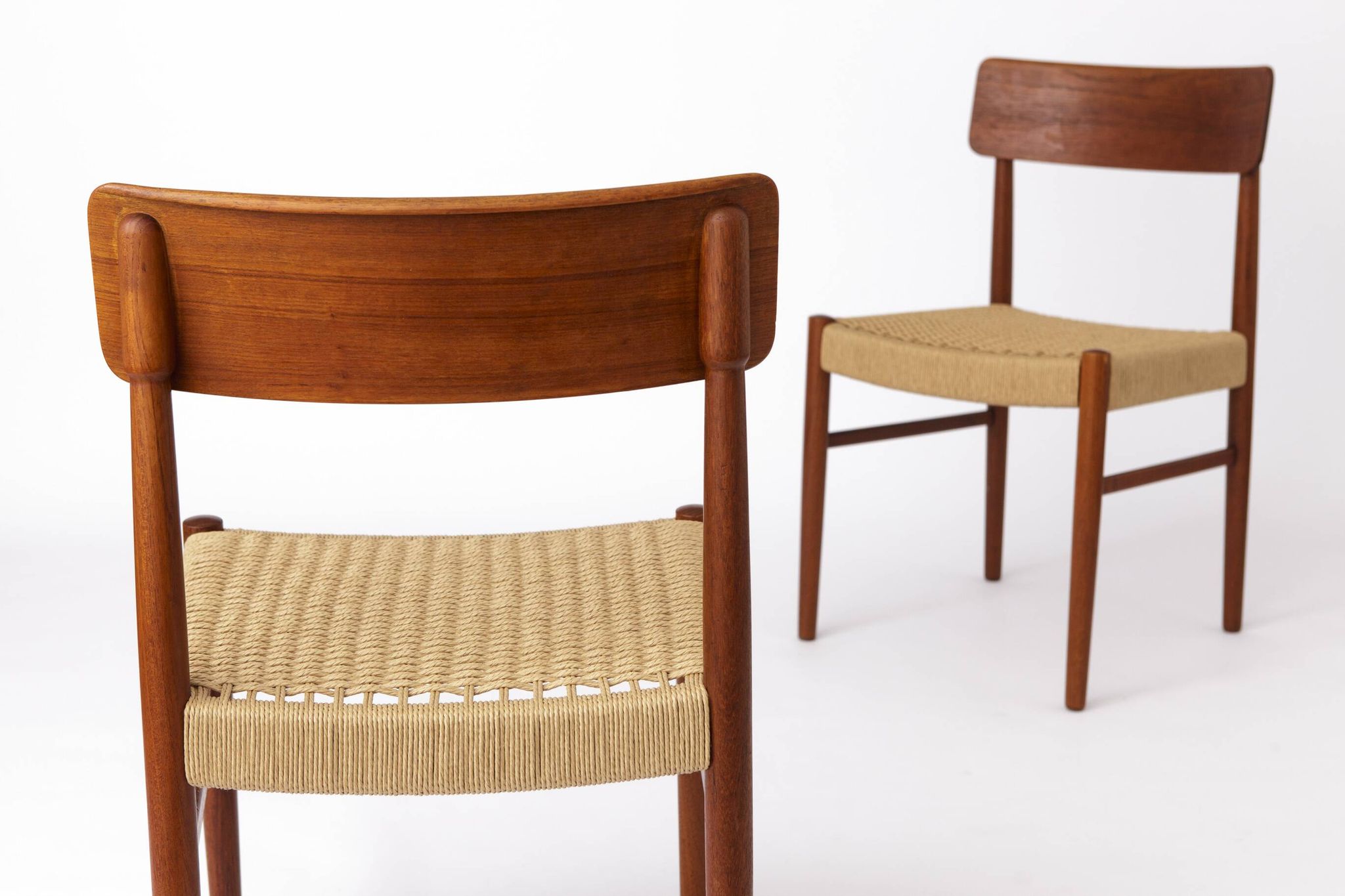 2 Dining Chairs 1960s - Danish, Teak, Papercord seats