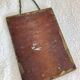 Small vintage mirror in gilded wood, bevelled glass with chain.