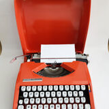 Hermes Baby orange typewriter, portable, functional