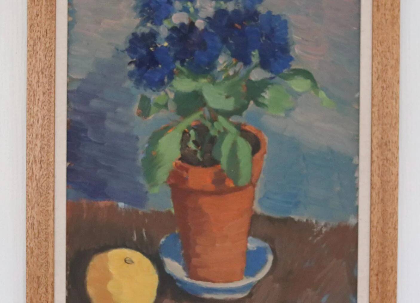 Swedish Oil on Panel – “Blue Flower and Citrus” attributed to Olax