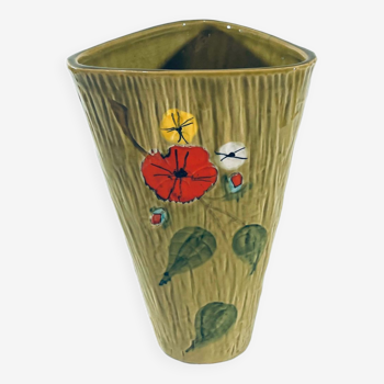 Slip vase floral motifs