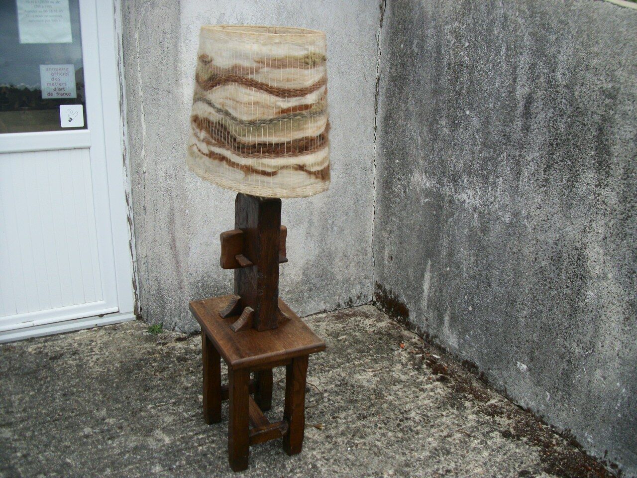 Brutalist lamp and its stool