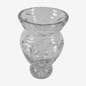 Vase en cristal taillé des années 1950
