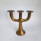 Swedish three-branch brass candlestick