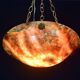 Art Deco great design orange alabaster chandelier, 1940s