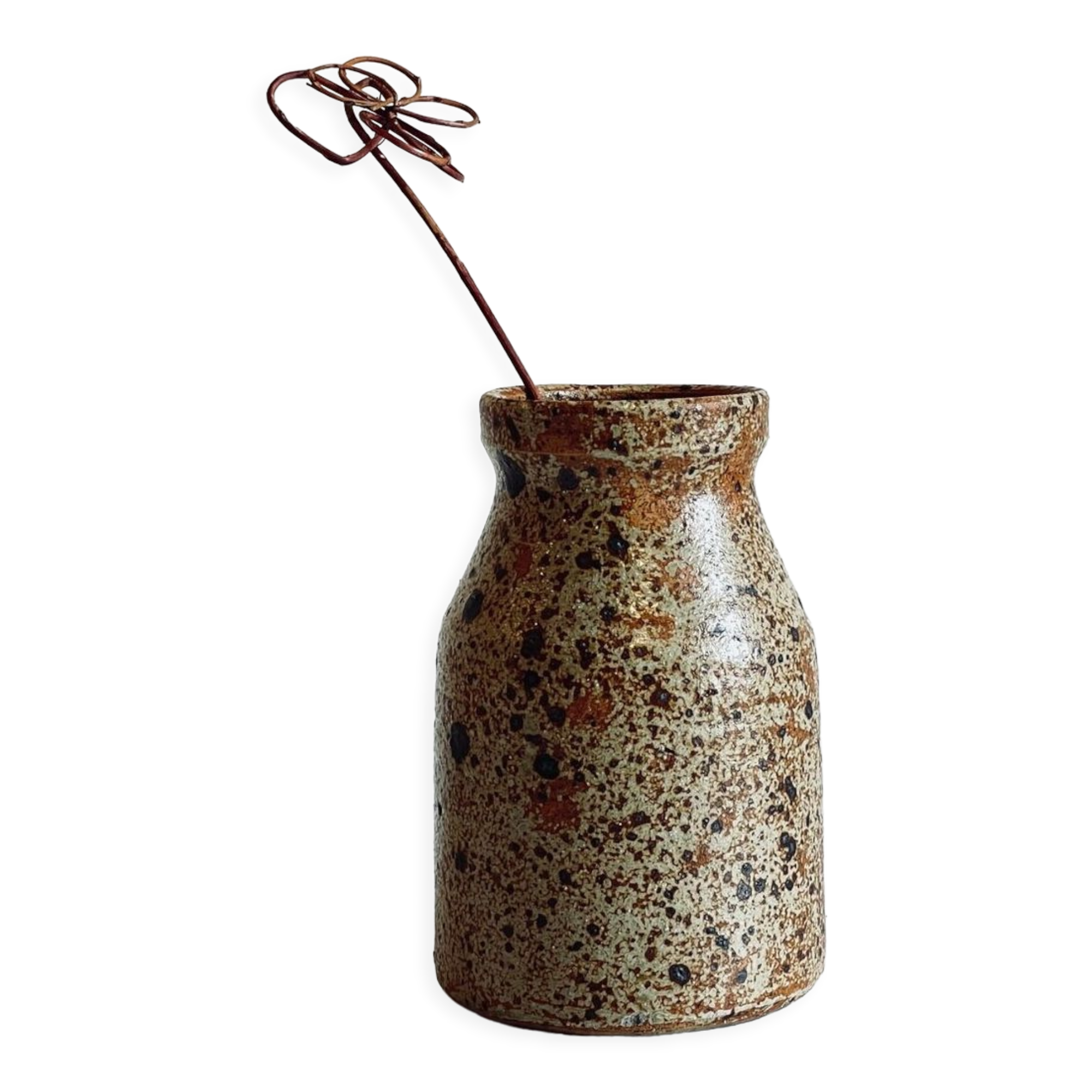 Vintage pyrite stoneware vase