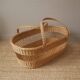 Vintage Moses cradle basket woven wicker handcrafted Scandinavian decoration rattan