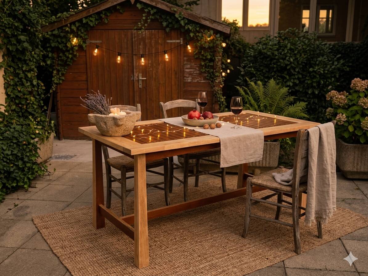 Rectangular dining table in exotic wood