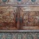 Biedermeier buffet in precious wood marquetry and ebony