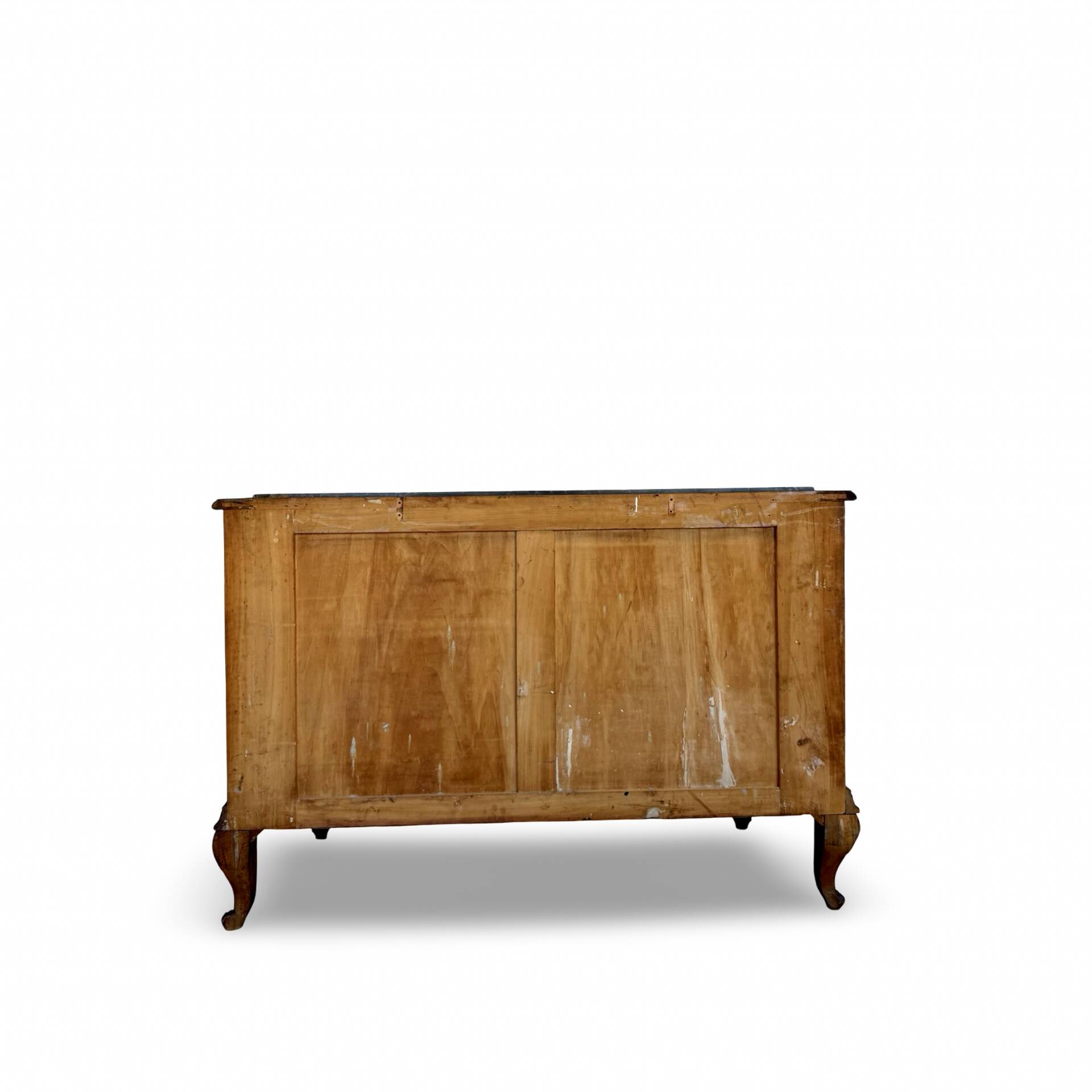 serpentine commode in antique walnut