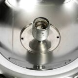 Round metal chrome ceiling or wall lamp from Italy | Space Age Design